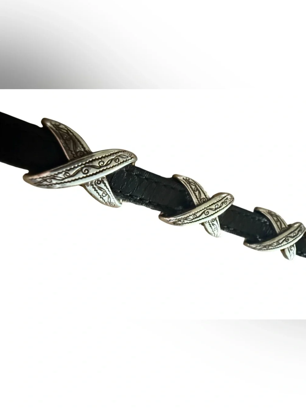 Brighton Black Leather Boho Western Bracelet with Silver-Tone Accents